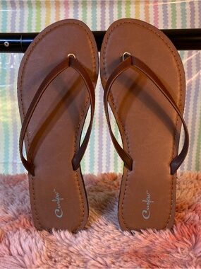 Curfew Brown Women's Flip Flop Sandals - Simple Thong Design